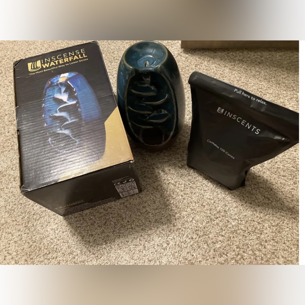 Handcraft Incense Waterfall Burner Backflow Smoke Censer Holder with Free Cones